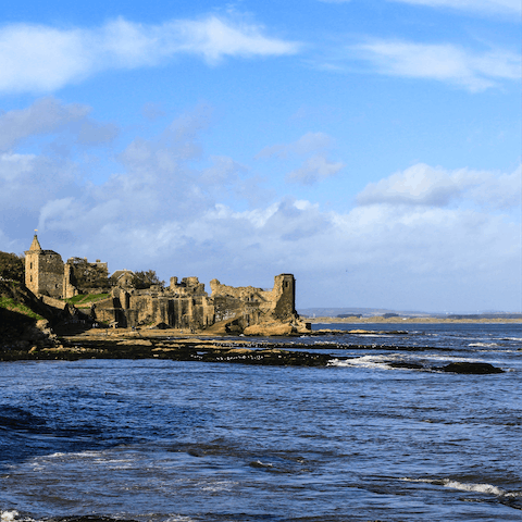 Hop in the car and spend a day on the coast at ancient St Andrews, fourteen minutes away