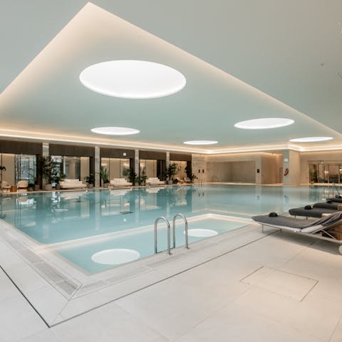 Swim laps or unwind in the hot tub – the facilities here are excellent