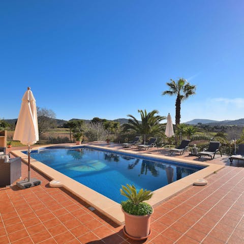 Sink into the cool blue pool to gain some respite from the Spanish heat