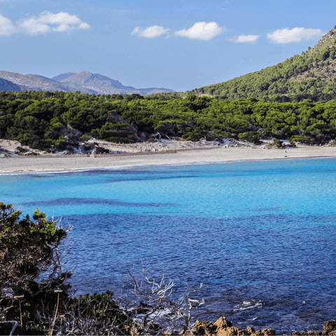 Travel twenty minutes by car to some of the most beautiful beaches in south Mallorca