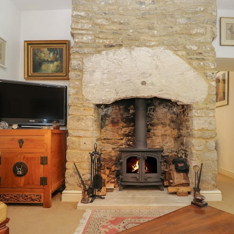 Spend cosy evenings in front of the wood-burning stove
