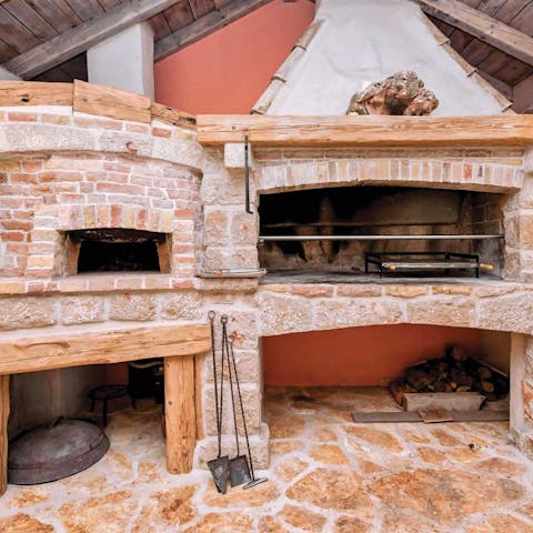 Cook up a feast with the impressive barbecue and bread oven