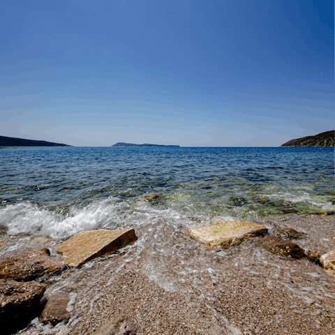 Enjoy splashing around at Bacvice Beach – a thirty-two minute drive away