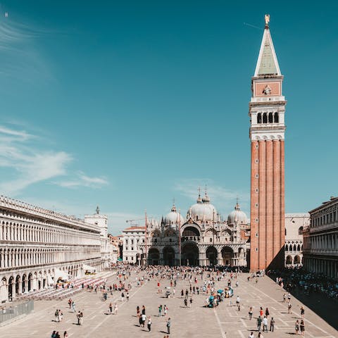 Walk to St. Mark's Square for a true taste of Venice, in under fifteen minutes