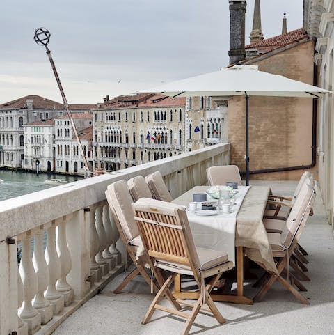 Enjoy one of the world's best views while you dine alfresco on your terrace