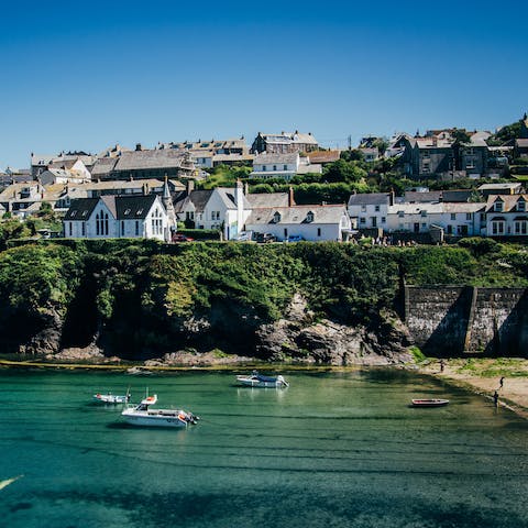 Visit beautiful Port Isaac and its sandy beach, a thirty-minute drive away