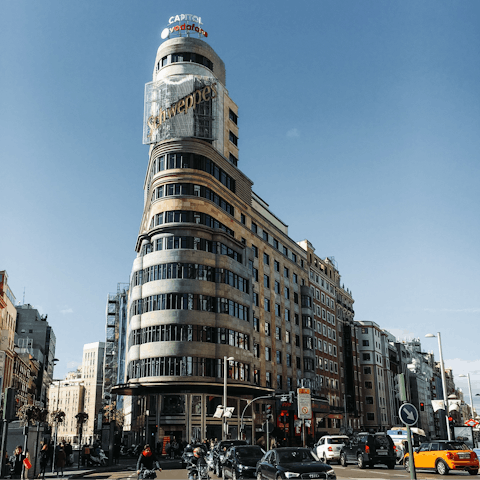Go designer clothes shopping on nearby Gran Vía