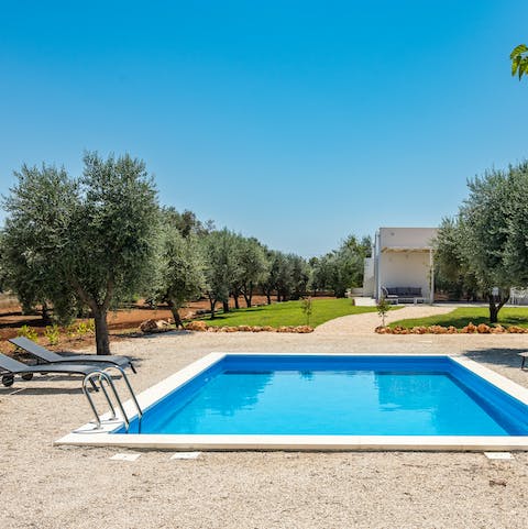 Walk down to your private pool each morning for swim