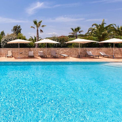 Soak up the French Riveria sunshine beside the shared pool