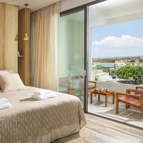 Wake up to sea vistas every morning from the top floor bedroom