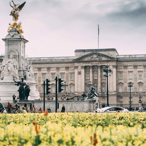 Begin your stay with a stroll to nearby Buckingham Palace 