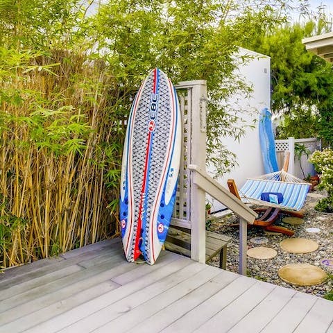 Make the most of the surf and boogie boards, provided by the home 