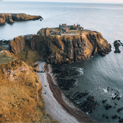 Explore the Aberdeenshire countryside and attractions including Dunnottar Castle, just over a thirty-minute drive away