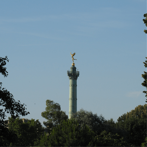 Stroll down to Paris's iconic Bastille monument to indulge in local history
