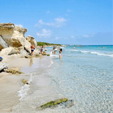 Enjoy the stunning coastline of Puglia with your nearest beach a ten-minute drive away 