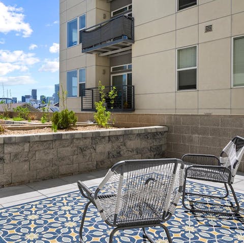 Take a tumbler of bourbon out to your private terrace as the sun goes down