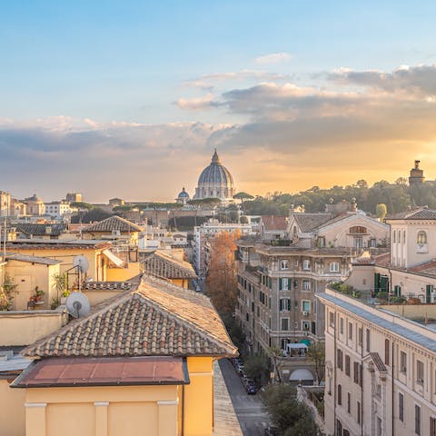 Stay in the Art Nouveau neighbourhood just steps from the Vatican City
