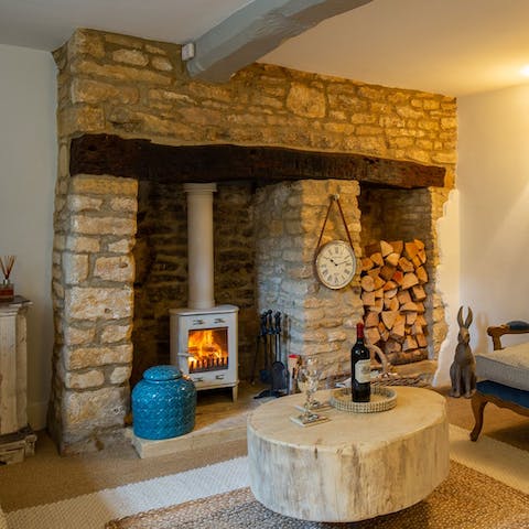 Light the fire and enjoy cosy gatherings in the living room