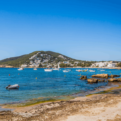 Hop in the car for an afternoon along the shores of Santa Eulalia, just a short drive away
