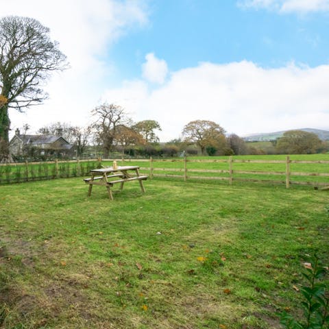 Absorb spectacular rural views from the garden