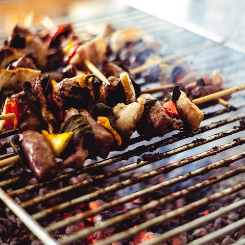 Heat up the gas barbecue for meals alfresco