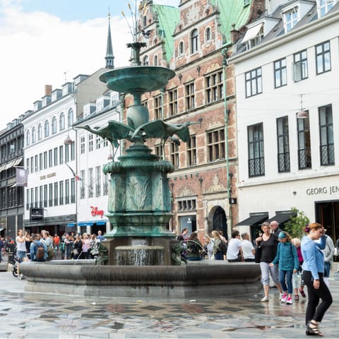Hit the shopping street of Strøget, just a six-minute stroll away