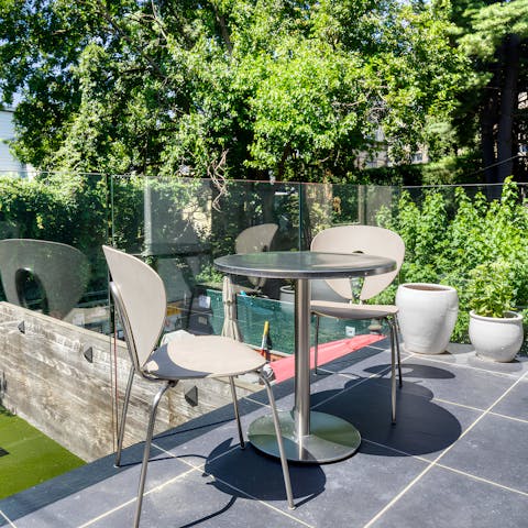 Enjoy a peaceful morning coffee on the balcony