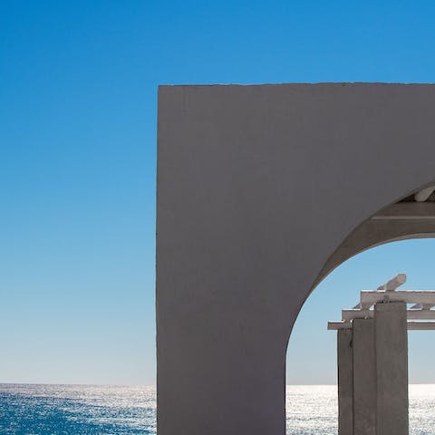 Admire views across the sparkling sea from your terrace – the beach is just steps away