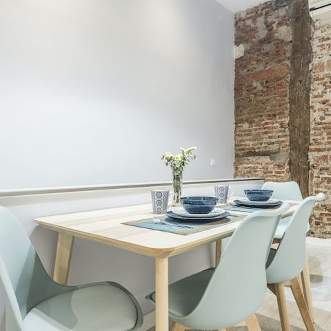 Enjoy delicious family meals in the stylish dining area 
