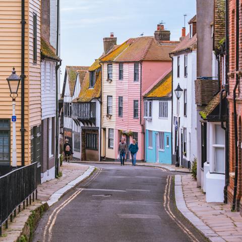 Walk along the seafront for 20 minutes to Hastings Old Town
