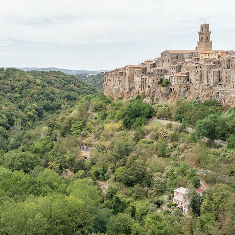 Stay in Tuscany, a ten-minute walk from the Mediaeval hilltop town of Pitigliano