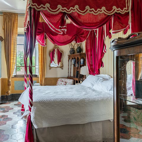 Sleep like true nobility in the opulent bedrooms