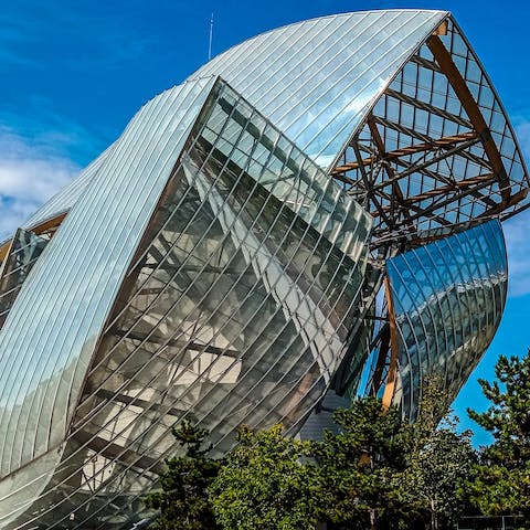 Get cultural with a visit to the nearby Louis Vuitton Foundation, an art museum and cultural centre designed by Frank Gehry