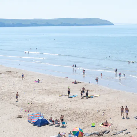 Spend the day at Torquay Beach, within a fifteen–minute drive away