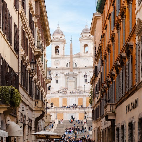 Stay in the heart of Rome, a seven-minute stroll from the Spanish Steps