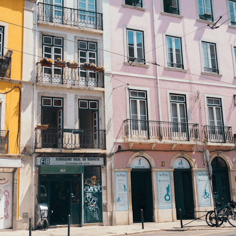 Explore the stunning streets of Bairro Alto, only a thirty-five-minute walk away.