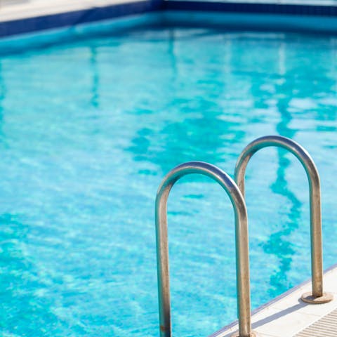 Cool off from the heat of the Dubai summer with a dip in the communal pool