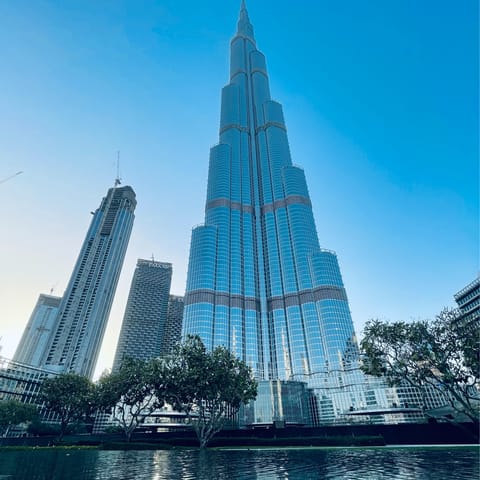 Pay a visit to the tallest building in the world, Burj Khalifa, half an hour away by car