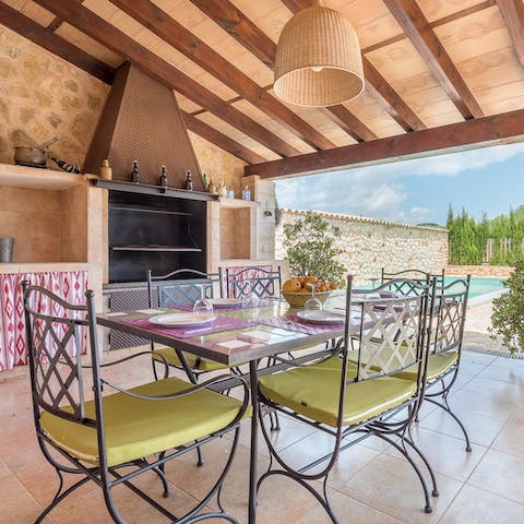 Serve up Spanish delicacies to enjoy alfresco in the covered terrace 