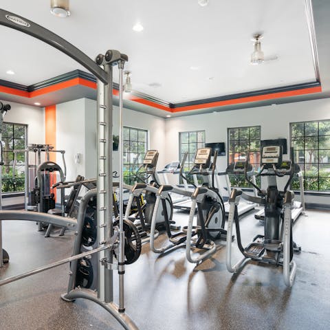 Work out in the home's communal gym