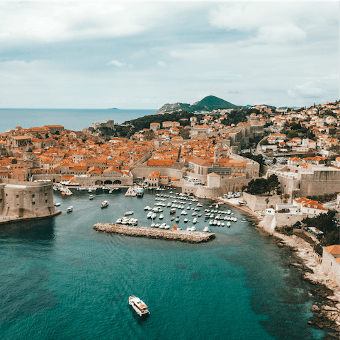 Drive into the culture-rich city of Dubrovnik, only twenty minutes from here