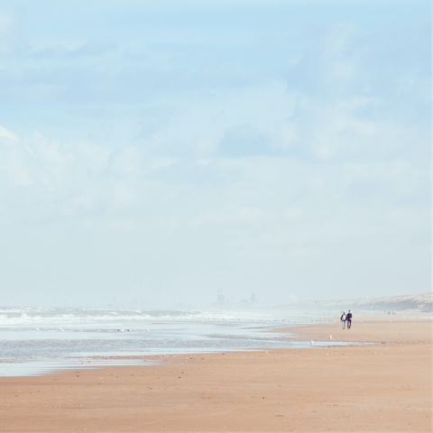 Dip your toes in the North Sea at to Noordwijk Beach, a ten-minute cycle away