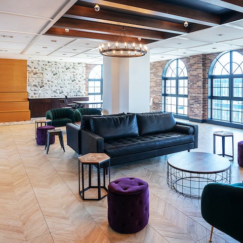 Use the communal spaces for meetings, work or just a place to relax