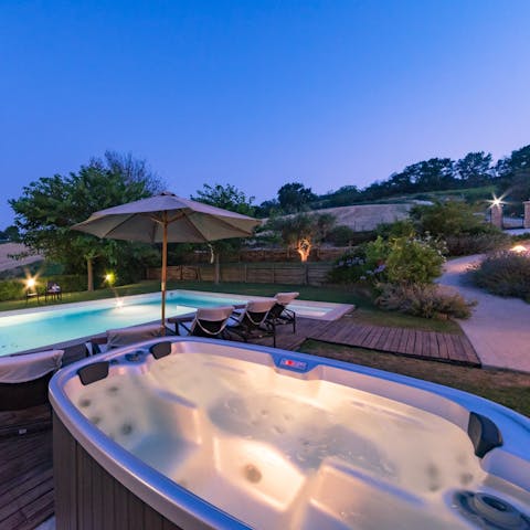Hop in the hot tub for an evening of pure relaxation