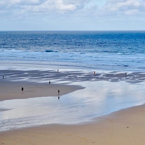 Take a walk to Watergate Bay for an action-packed beach day