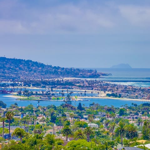 Take in sweeping views over Mission Beach and Bay
