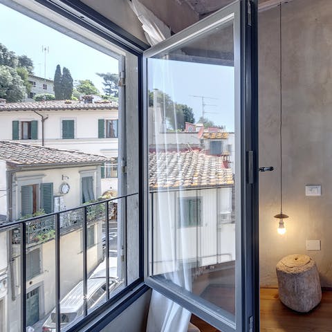 Look out over old Italian streets from your bedroom window