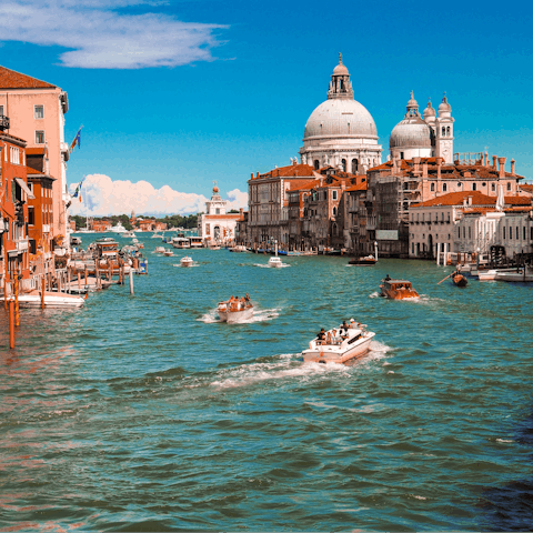 Explore Venice using water taxis and Vaporetti