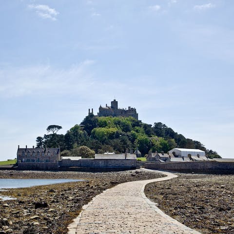 Walk along the coast and cross the causeway to St Michael's Mount, just 1.5 miles from home