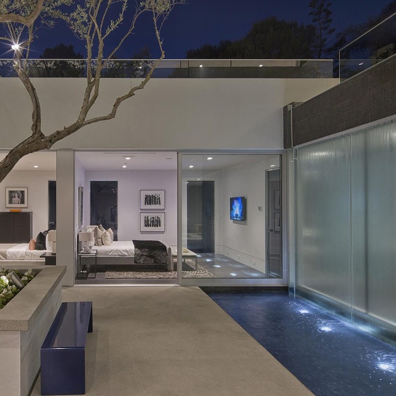 Let the sound of the dramatic atrium fountain wash over you